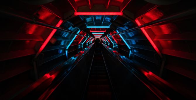 Tunnel, dark-red, road wallpaper