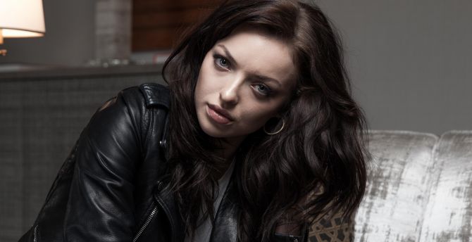 Francesca Eastwood, leather jacket, celebrity wallpaper