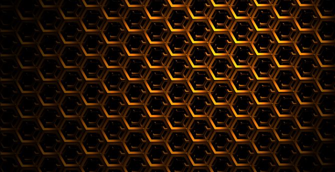 Golden Hexagons, texture, pattern wallpaper