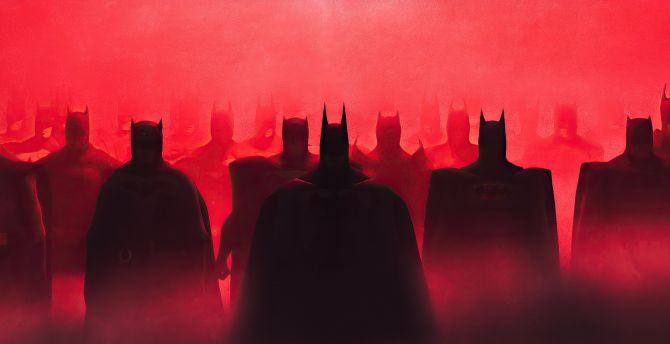 Batmans, all skins, silhouette wallpaper