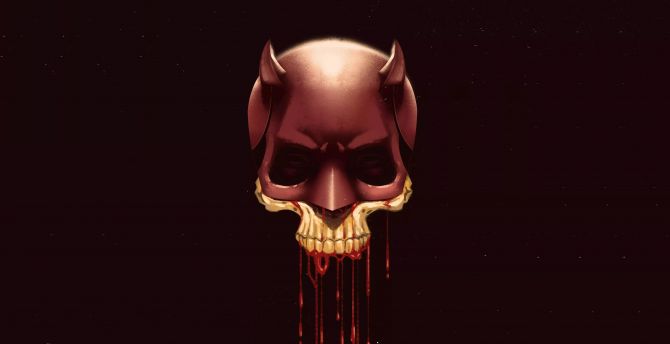 Daredevil, mask, minimal, art wallpaper