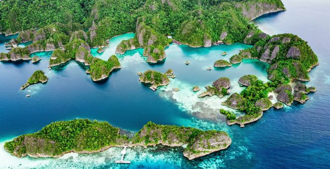 Islands, sea, aerial view wallpaper