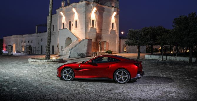 2018, red car, Ferrari Portofino wallpaper