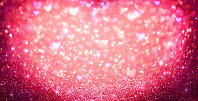 Hearts, glitters, shining, abstract wallpaper