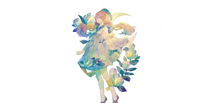 Minimal, artwork, original, cute, anime girl wallpaper