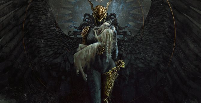 Elden Ring, black Angel, game art wallpaper