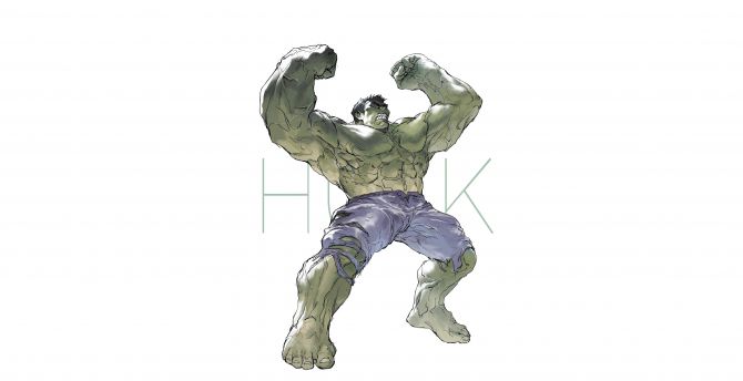 Hulk, artwork, avengers: infinity war, simple wallpaper
