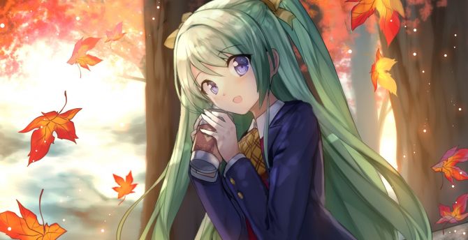 Wallpaper cute, anime girl, outdoor, artwork desktop wallpaper, hd image,  picture, background, 0ea886 | wallpapersmug