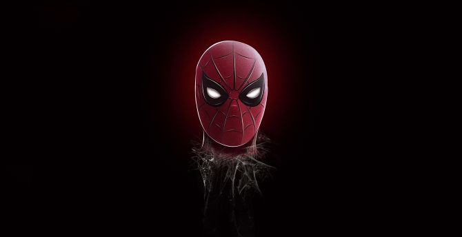 Spider-man's head-shot, minimal, art wallpaper