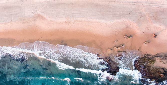 Bluewater, sea waves, aerial view wallpaper