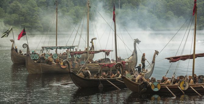 Vikings, boats, tv series, sailing, 2018 wallpaper