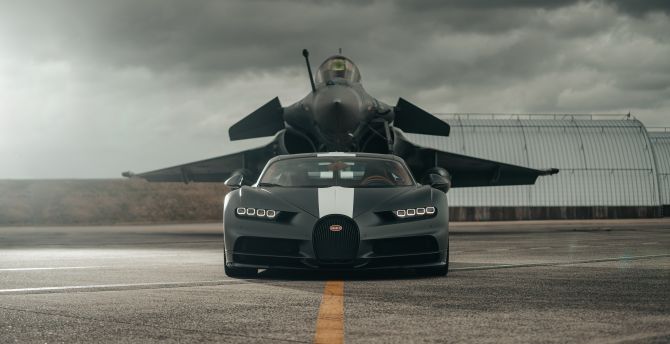 Bugatti Chiron Sport 'Les Légendes du Ciel, Dassault Rafale wallpaper