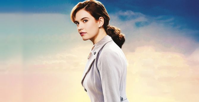 The Guernsey Literary and Potato Peel Pie Society, Lily James, 2018 movie wallpaper