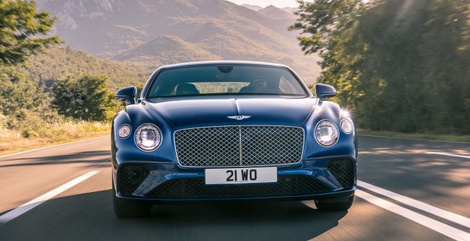 Bentley continental GT, blue luxurious car wallpaper