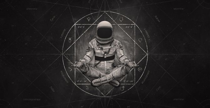 Mediation of astronaut, art wallpaper