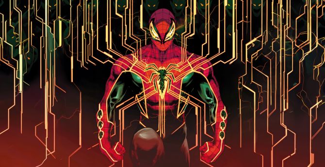 The Amazing Spider-man, digital electric suit, art wallpaper