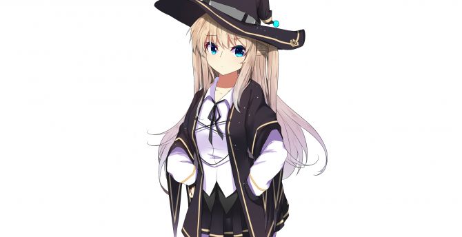 Witch, anime girl, uniform wallpaper