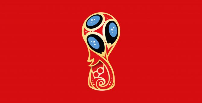 2018 FIFA World Cup, Russia, Trophy, Red, minimal wallpaper