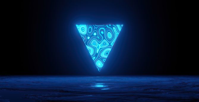 Blue triangle, variant, abstract, dark wallpaper