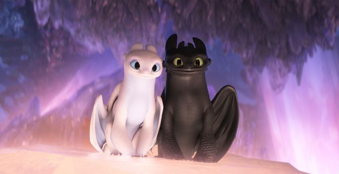 Dragon couple, How to Train Your Dragon, movie, 2019 wallpaper