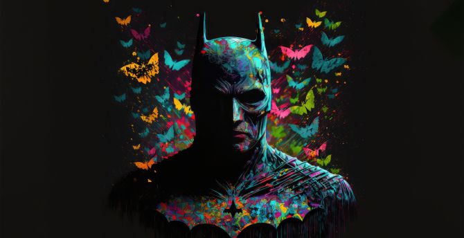 Batman and butterflies, art wallpaper