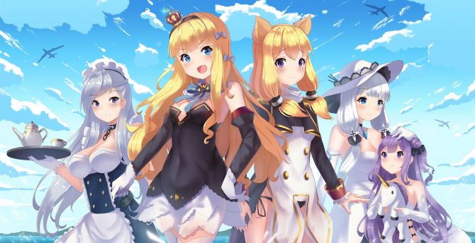 Anime girls, blonde, beautiful, azur lane wallpaper