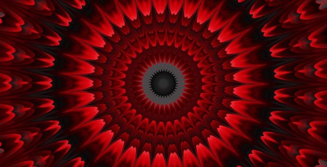 Red circles, pattern, mandala, fractal, art wallpaper