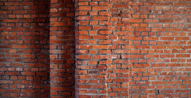 Brick wall, brown bricks, wall wallpaper