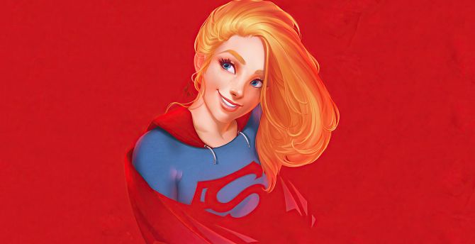 Supergirl, pretty girl, portrait, minimal wallpaper