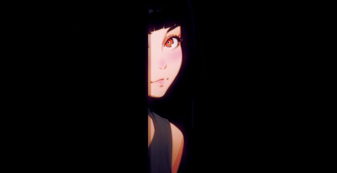 Wallpaper anime girl, original, dark, minimal desktop wallpaper, hd image,  picture, background, 177763 | wallpapersmug
