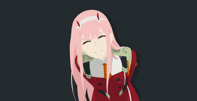 Desktop Wallpaper Minimal Pink Hair Darling In The Franxx Zero Two Hd Image Picture Background 17fc98