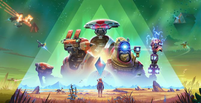 2023 No Man's Sky, another world with robots, survival game wallpaper