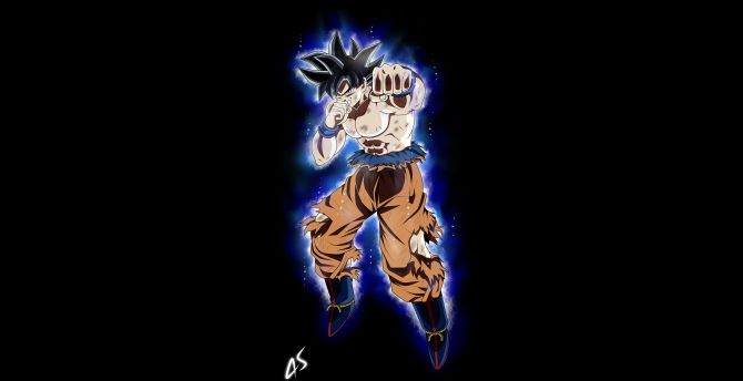 Son Goku, anime, minimal, art wallpaper
