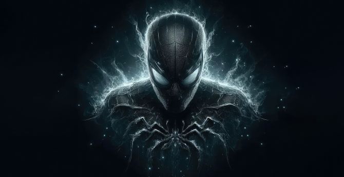 Black spider-man, fan art wallpaper