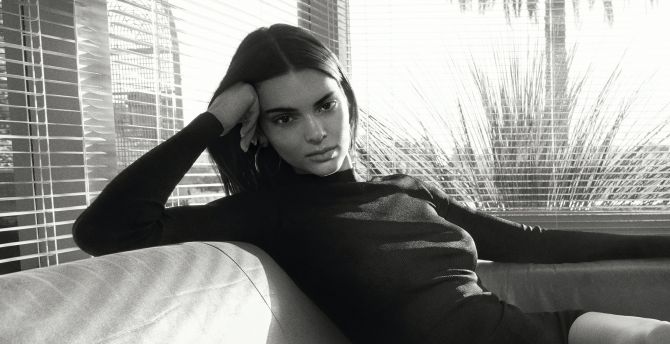 Supermodel, Kendall Jenner, bw, 23 wallpaper