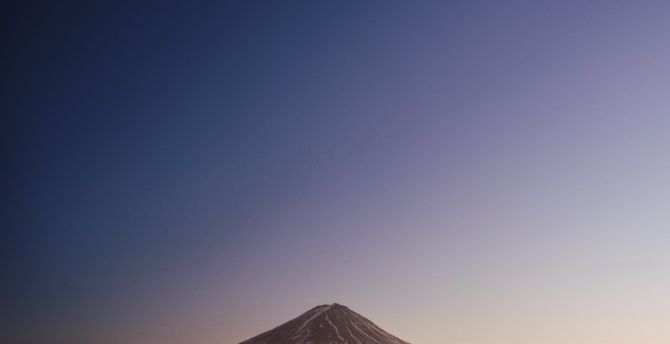 Mount fuji, nature, blue sky, minimal wallpaper