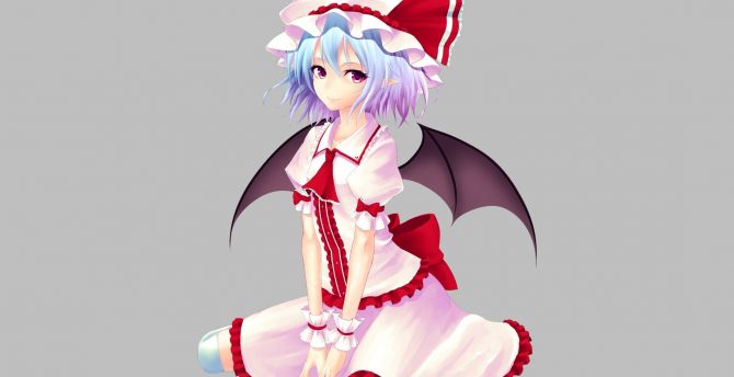 Remilia Scarlet, small wings, cute, anime wallpaper