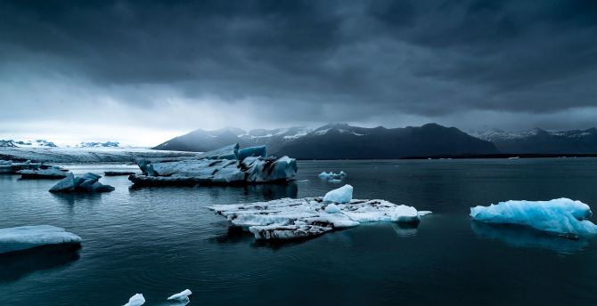 Iceland, sea, glacier, snow wallpaper