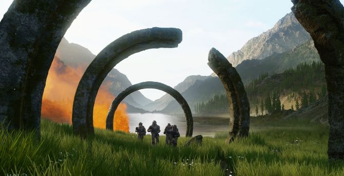 Halo Infinite, E3 2018, video game, landscape, soldiers wallpaper