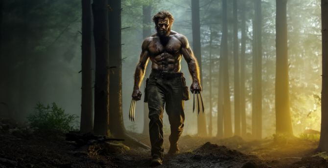 Wolverine with claws, cosplay wallpaper