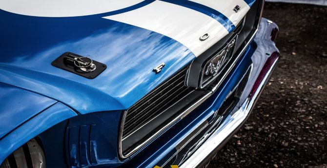 Desktop Wallpaper Bonnet Ford Mustang Muscle Car Hd Image Picture Background 1c6e52
