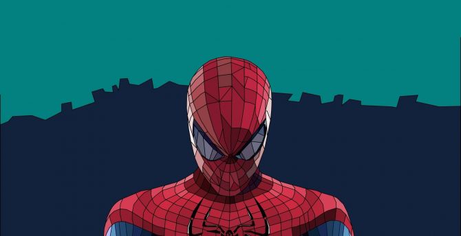 Spider-man, low poly, art wallpaper