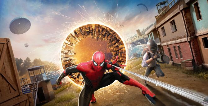 PUBG X Spider-Man: No Way Home, movie, game, art wallpaper