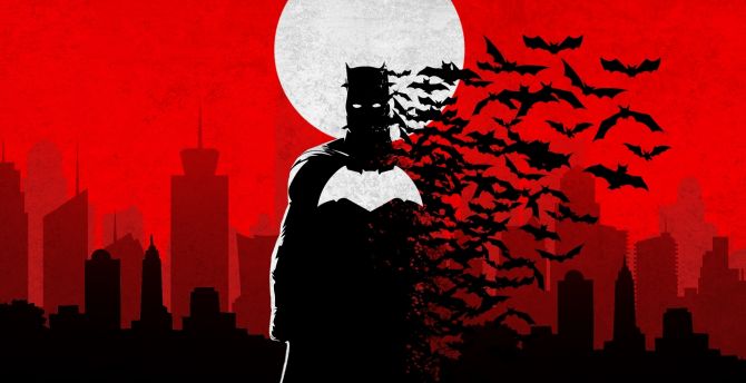 Dark, silhouette, bats and Batman wallpaper