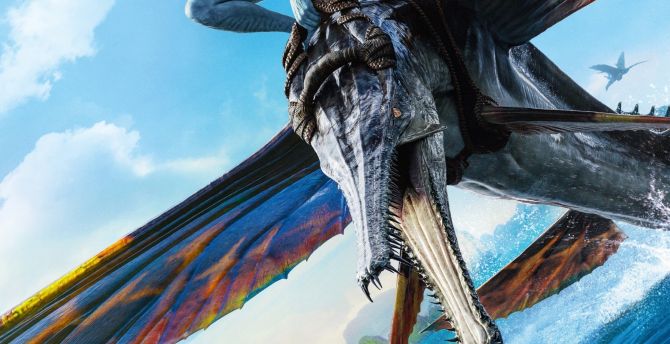 2022, Avatar 2, movie poster, flying creature wallpaper