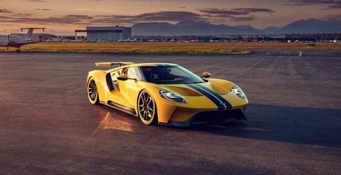 Yellow Ford GT, 2020 wallpaper