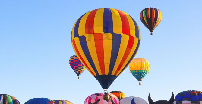 Hot air balloons, colorful, festival wallpaper