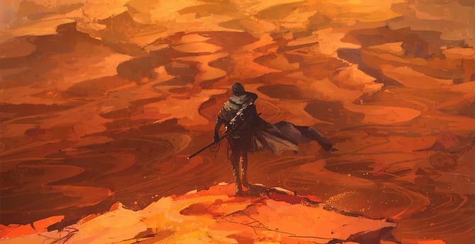 Dune, 2021 movie, desert, fa art wallpaper