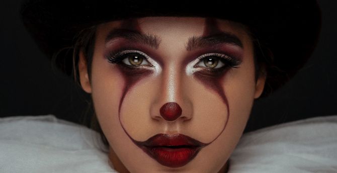 Woman model, joker, makeup wallpaper