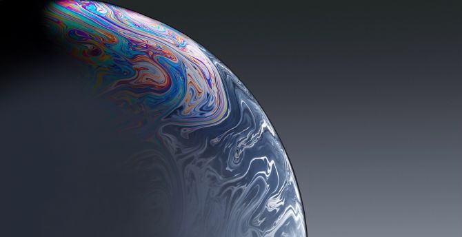 iPhone XR, grey bubble, surface wallpaper